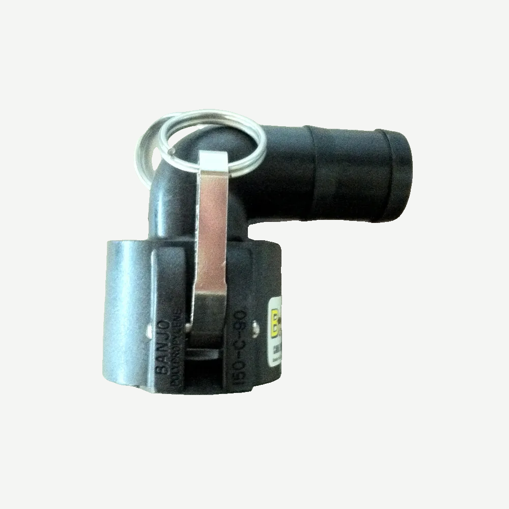 1½″ 90° Female Coupler × 1½″ Hose Shank — 150C90